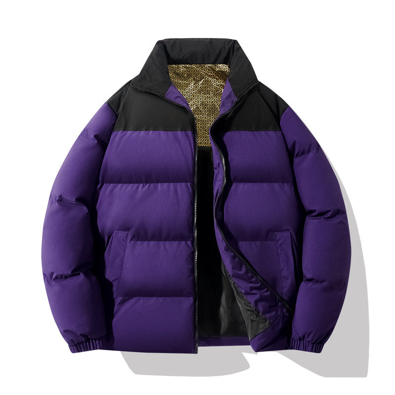 Padded Men's Quilted Jacket with High Collar