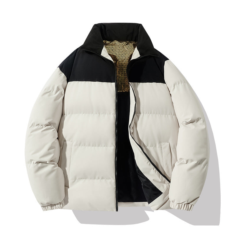 Padded Men's Quilted Jacket with High Collar