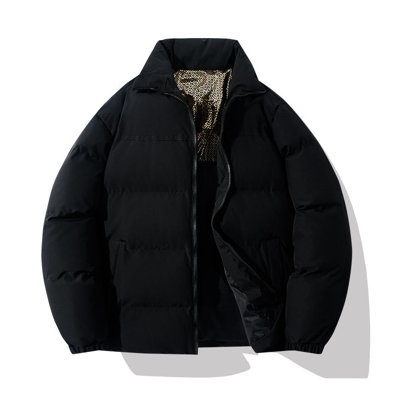Padded Men's Quilted Jacket with High Collar
