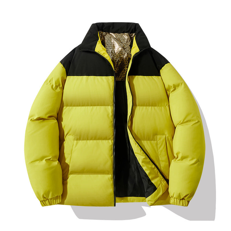 Padded Men's Quilted Jacket with High Collar