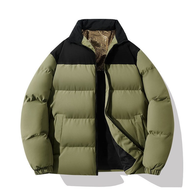 Padded Men's Quilted Jacket with High Collar
