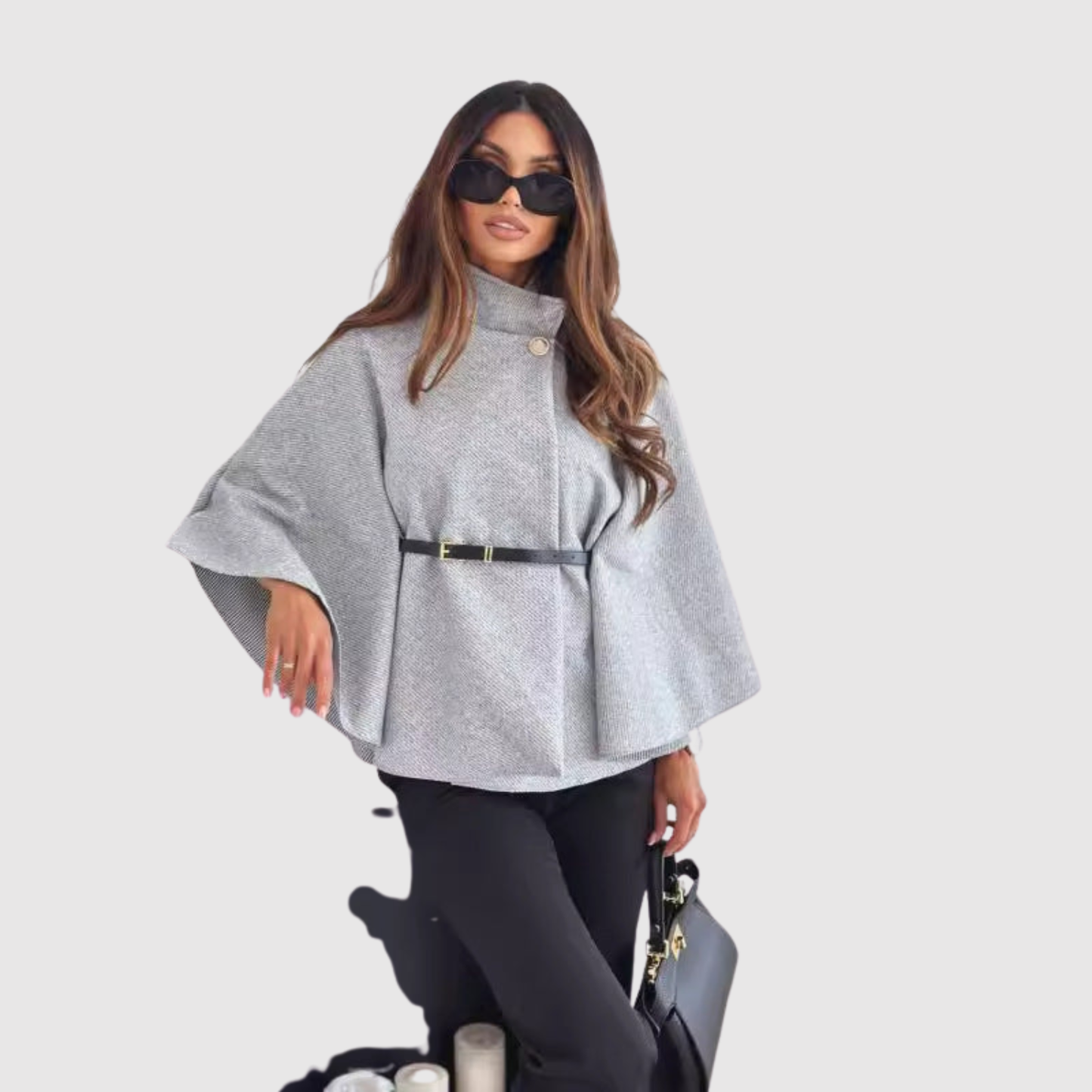 Ingrid - Elegant lady poncho with belt