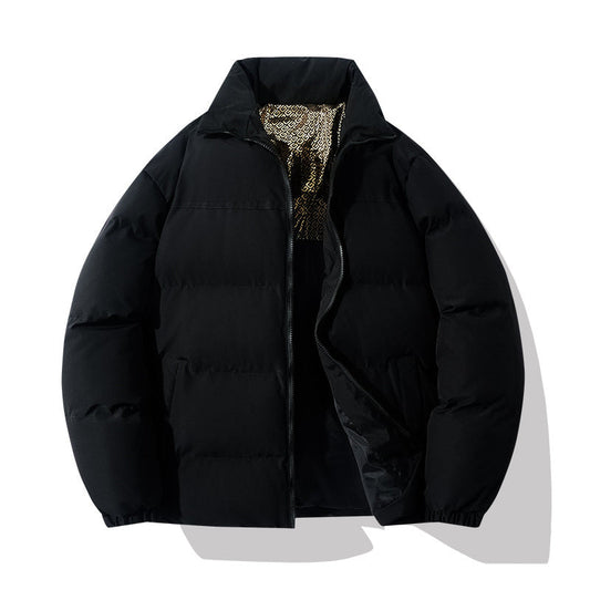 Padded Men's Quilted Jacket with High Collar