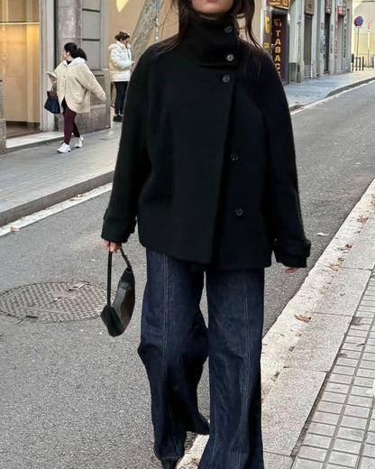 Rosalia Elegant Coat with Stand-Up Collar