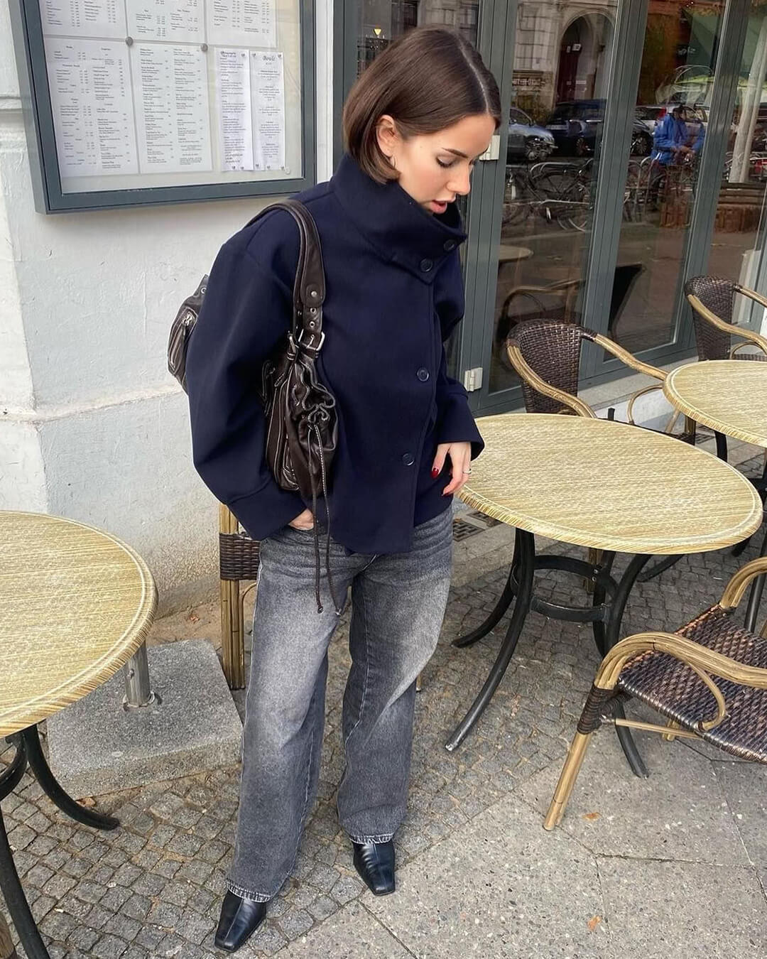 Rosalia Elegant Coat with Stand-Up Collar