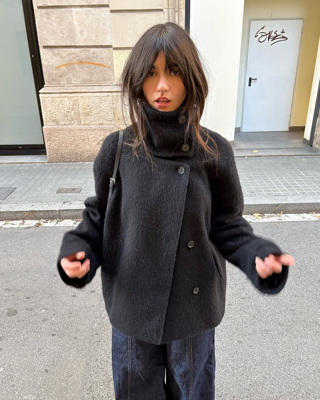 Rosalia Elegant Coat with Stand-Up Collar