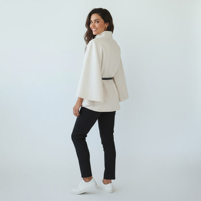 Ingrid - Elegant lady poncho with belt